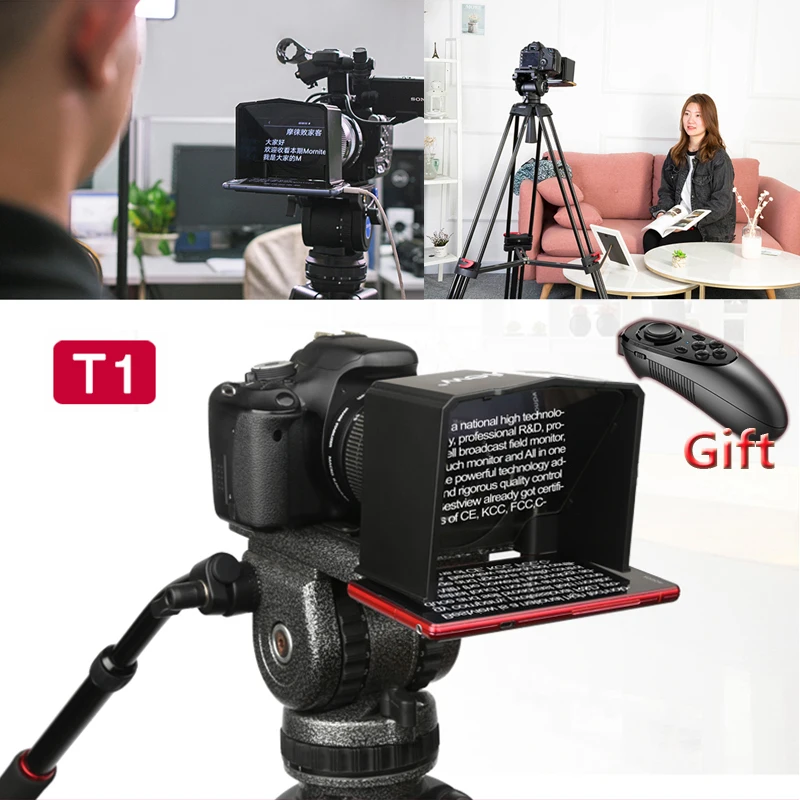 Смартфон Bestview T1 телесуфлер для камеры Sony Canon Nikon Youtube интервью фото студии видео DSLR