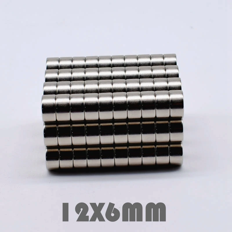 20 Вт 30 50 шт 12x6 мм неодимовый магнит постоянных N35 NdFeB Неодимовый супер мощная