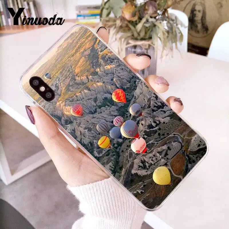 Чехол для iphone 13 7 6 чехол Sceneary Goreme town Турция телефонный с воздушным шаром 8 6S Plus X 5S SE