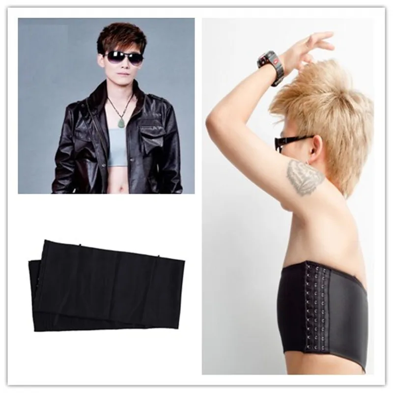 Tomboy Crop Vest Lesbian Slim Chest Breast Binder Buckle Bra Tank Top Undershirt Intimates Cosplay Tops | Женская одежда