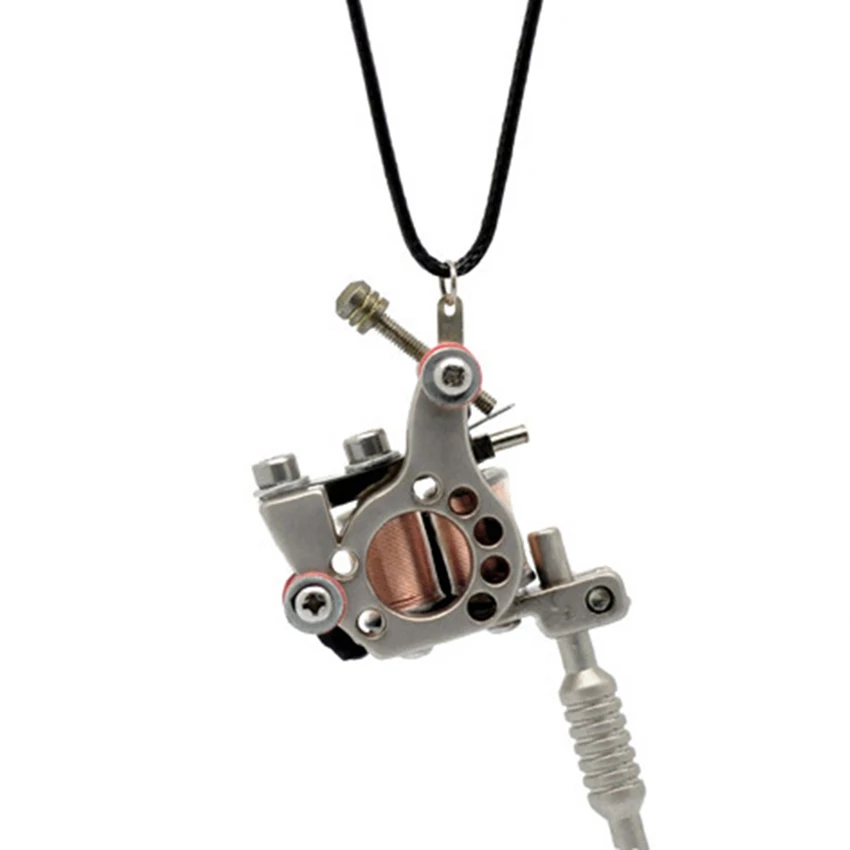 1Pcs White K Tattoo Gun Mini Machine Necklace 45cm(17-3/4&quot&quot) 2015 New Hot maquinas de tatuajes appareil maquillage | Красота и