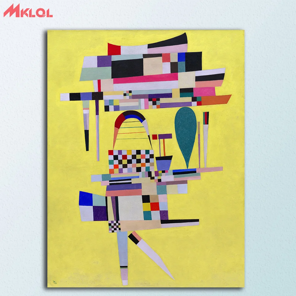 Желтая живопись по Wassily Kandinsky холст для гостиной домашний декор картина маслом на