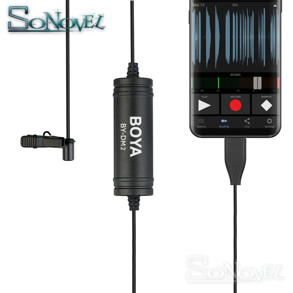 BOYA BY-DM1 BY-DM2 петличный конденсаторный mi crophone-C Порты и разъёмы интервью Vlogging mi c для samsung S8 Xiaomi mi 8 Android сотовый телефон
