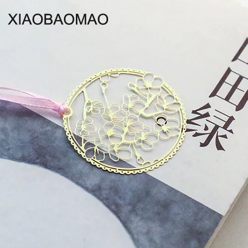 1 шт. золотые металлические закладки для книг винтажные цветы зажим страницы