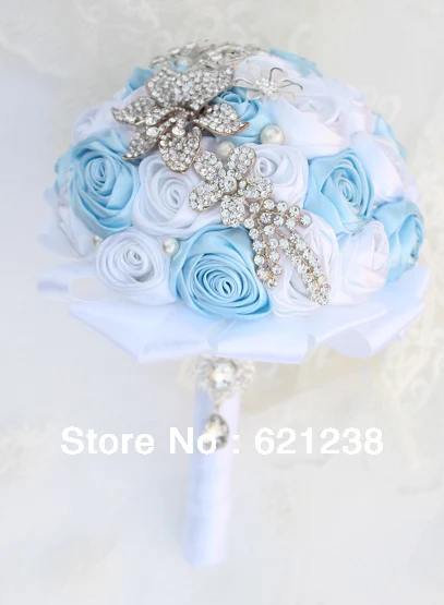 8-дюймовый букет из синих и бежевых роз многоцветная ручная работа на выбор для