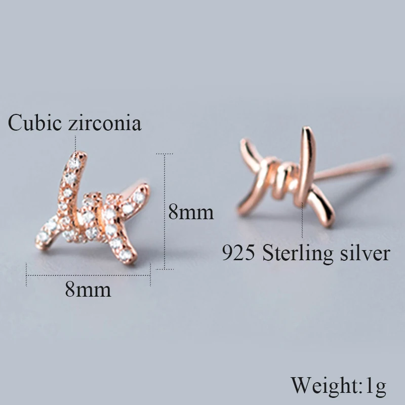 G0460 rose gold 925 пробы серебряные милые серьги-гвоздики с животными для женщин Повседневный стиль серьги для девочки индивидуальный Стерлинговое Серебро-ювелирные изделия - Окраска металла: G0460 rose gold