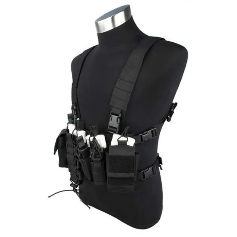 TMC Черный CB D-Mittsu Грудь Rig Открытый тактический жилет D3-CR 556 500D Cordura | Спорт и