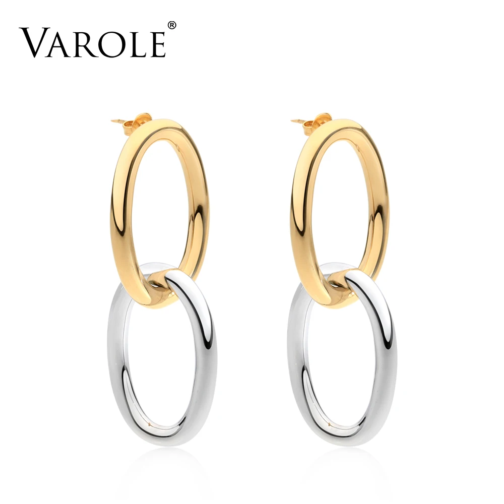 

VAROLE Simple Chain Part Drop Earrings For Women Earings Fashion Jewelry Long Earrings Oorbellen Voor Vrouwen pendientes brincos