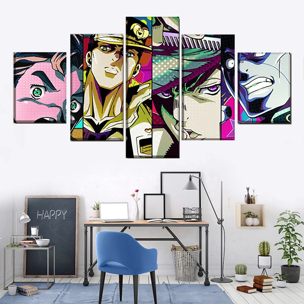 Модульный настенный художественный плакат Jojo's Bizarre Adventure Sea Anime 5 шт. HD Печать