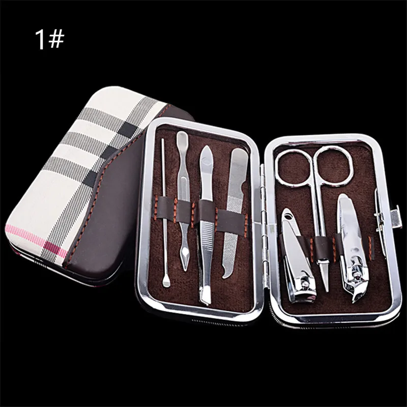 7 Pieces Cutter Cuticle Clipper Manicure Pedicure Nail Care Kit Case Gift Cuticle Scissor Set