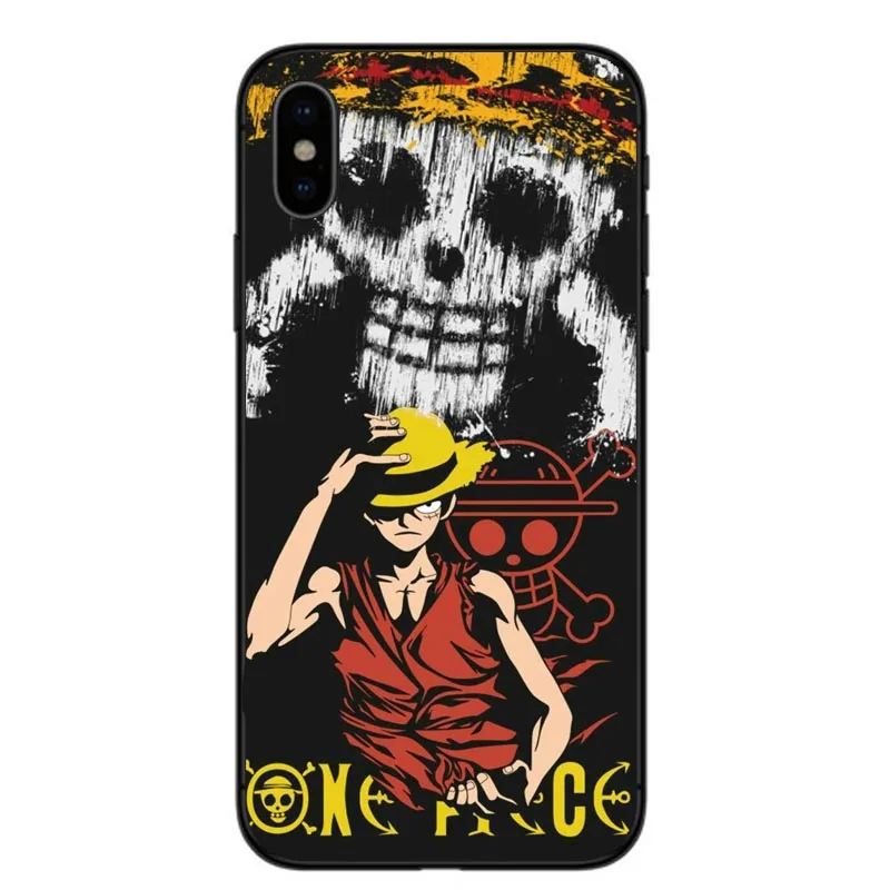 Черный мягкий Уретановый Термопластик (tpu) японский аниме коллаж цельный Луффи