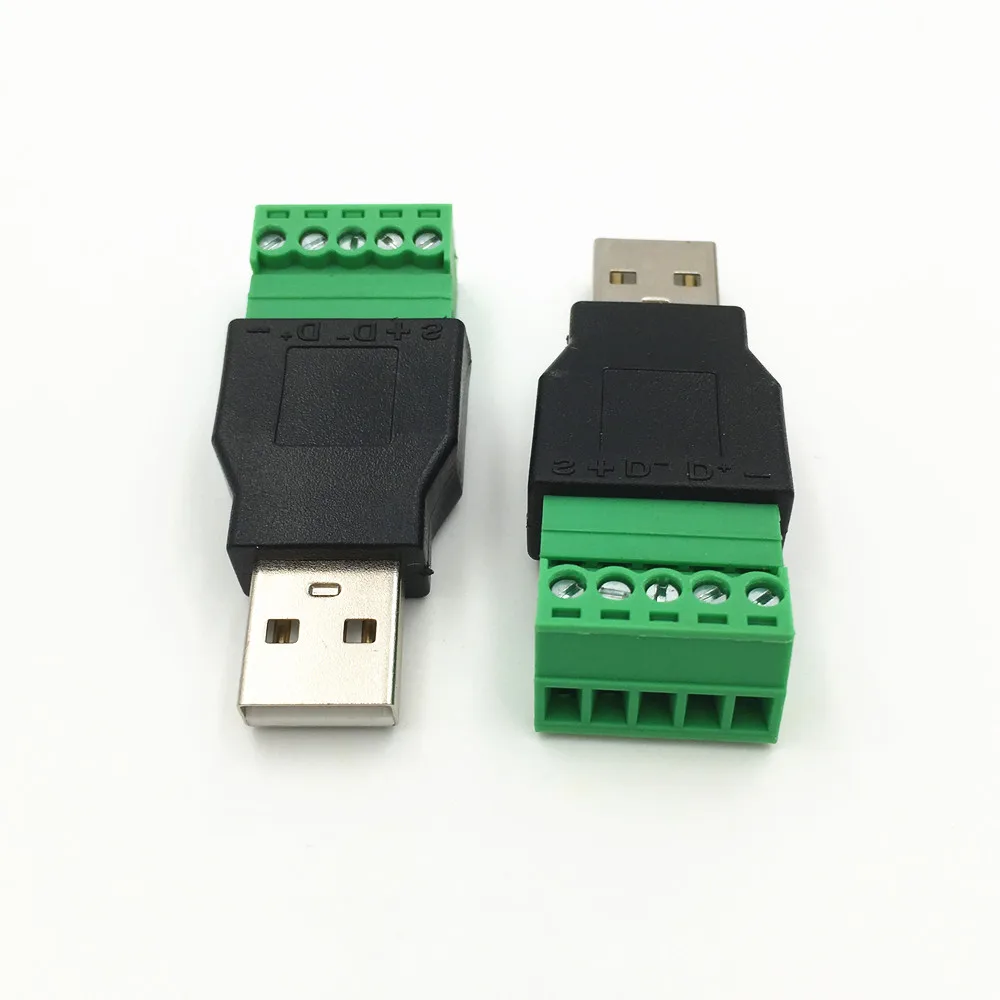 100 шт. USB 2 0 A штекер/гнездо на 5 Pin винтовой разъем с экраном USB2.0 Тип для