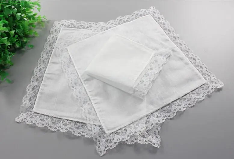 Freeshipping15pcs оптовая продажа 25*23 см персонализированные белый кружевной носовой