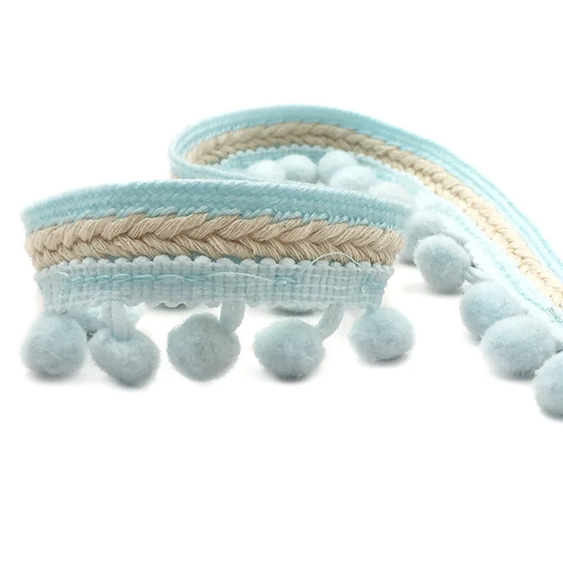 25Yards Ethnic National Braid Pom Lace Trim Tassel Ball Ribbons Fabric DIY Hair Skirt Edge Curtain Accessories Fringe Sewing | Дом и сад