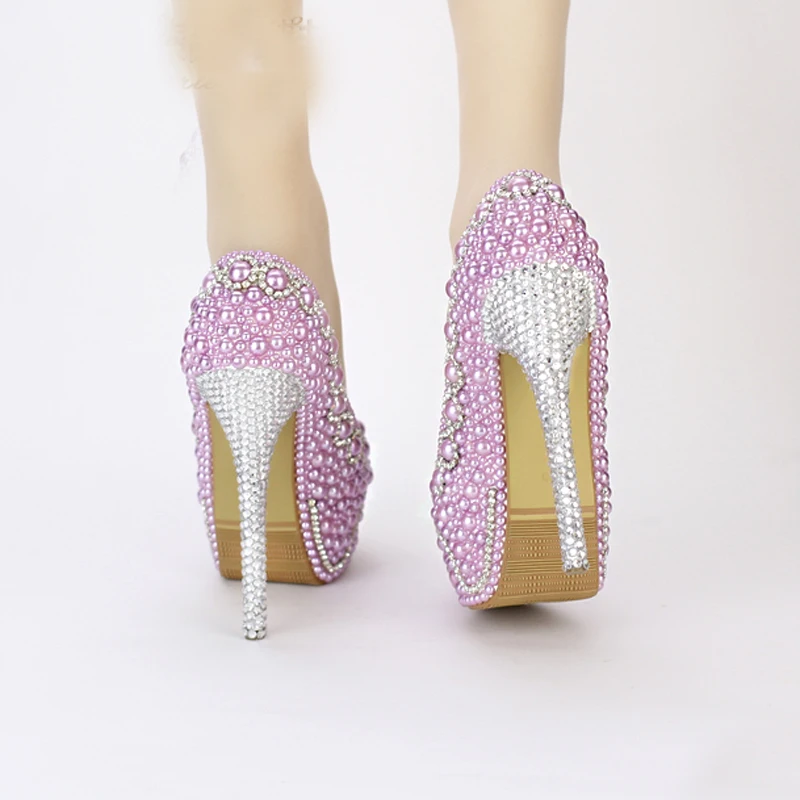 Новые женские свадебные туфли ручной работы Фиолетовый Свадебная обувь с