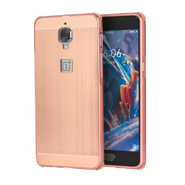 Для oneplus 3/три/один плюс 3/1 + 3 покрытие металла Алюминий бампер Матовый PC акрил 2 in1