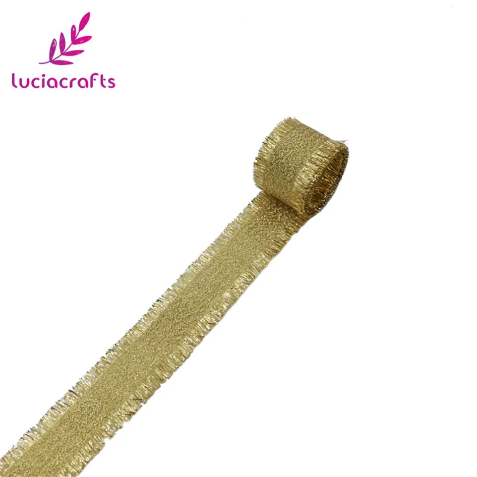 Распродажа! Lucia Craft 5y золотой лук ленты для упаковки подарков золотые и серебряные блестящие свадебные украшения, аксессуары CH1101