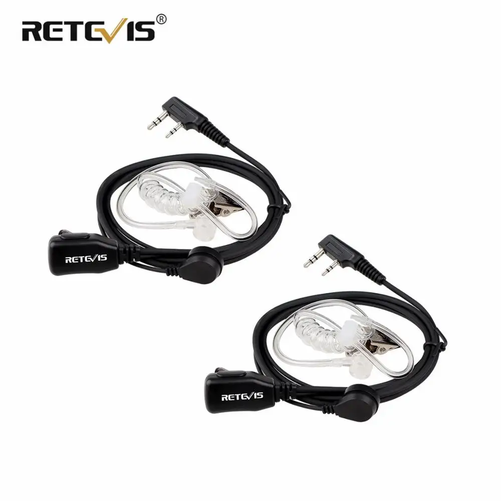 2 шт. RETEVIS контактный акустический трубчатый наушник гарнитура для Kenwood Baofeng UV 5R 82