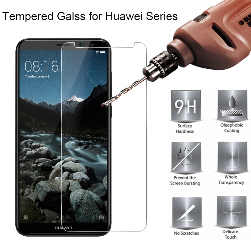 Закаленное стекло 9h для huawei Коврики 20 Pro Экран протектор Y5 Prime 2018 10 Lite 2.5D защитная