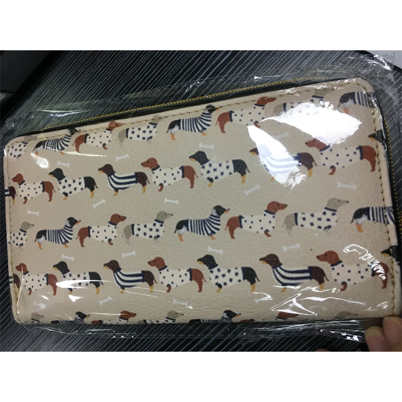 

New Hot Leather Pu Wallet Cartoon Cat Printed Designe High Quality Female Long Wallet Women Zipper Purses Coin Carteras