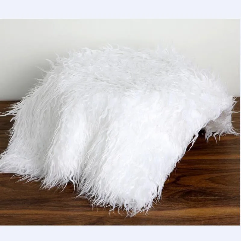 Newborn Baby Soft Faux Fur Photograph Prop Blanket Infant Sleeping Swaddle Blankets Baby Shower Gift 50x80cm