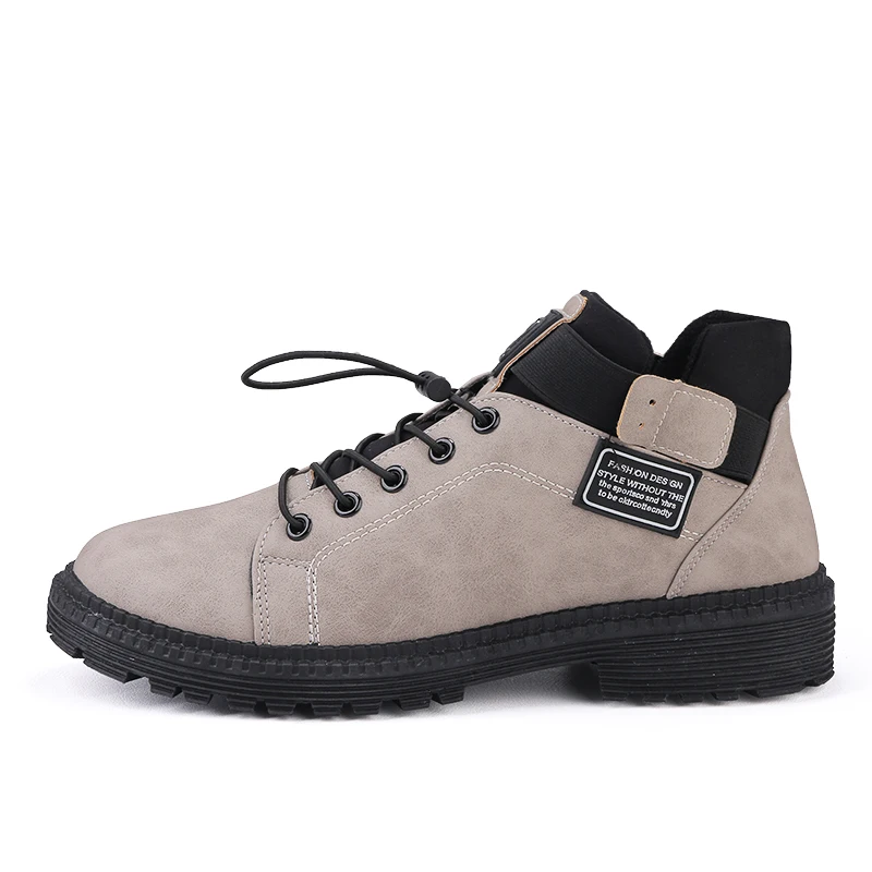 New Skate Shoes Men Sneakers High Top Elastic Band Laces Adult Male Flat Casual Wear Resistant Tolling Boots Retro Solid | Обувь