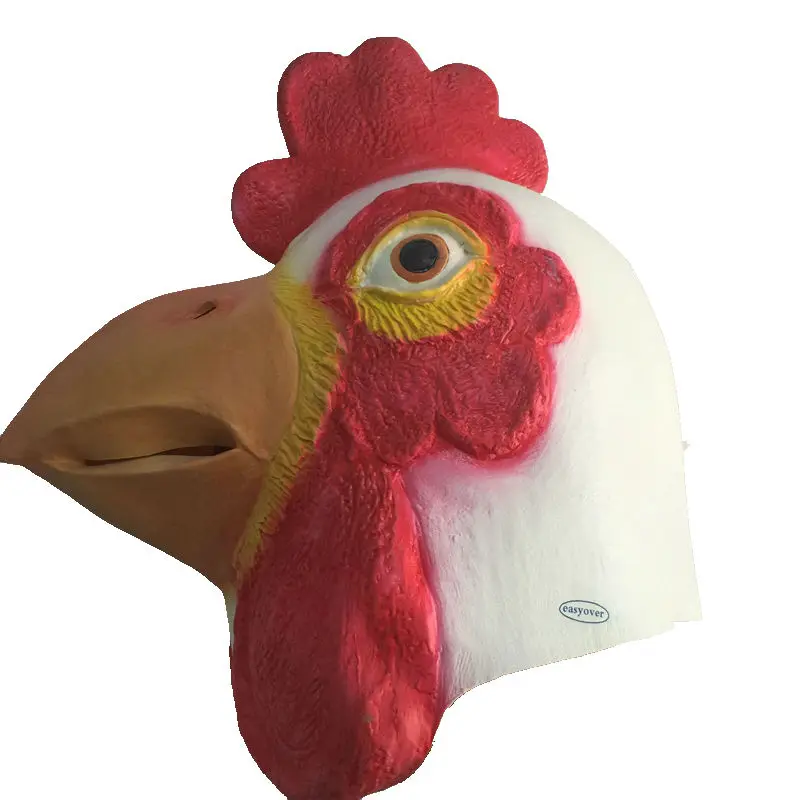 Ужасная латексная маска с куриной головой Полнолицевая резиновая животными на