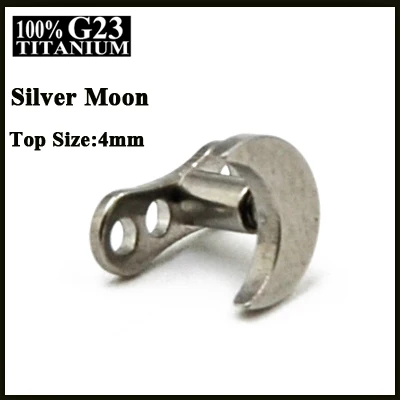 Silver Moon 1 шт. Титан база циркон, луна, звезда, сердце, опал, цветок топ микродермальный Якорь Пирсинг Циркон Топы корректирующие кожи Diver пирсинг - Окраска металла: Silver Moon