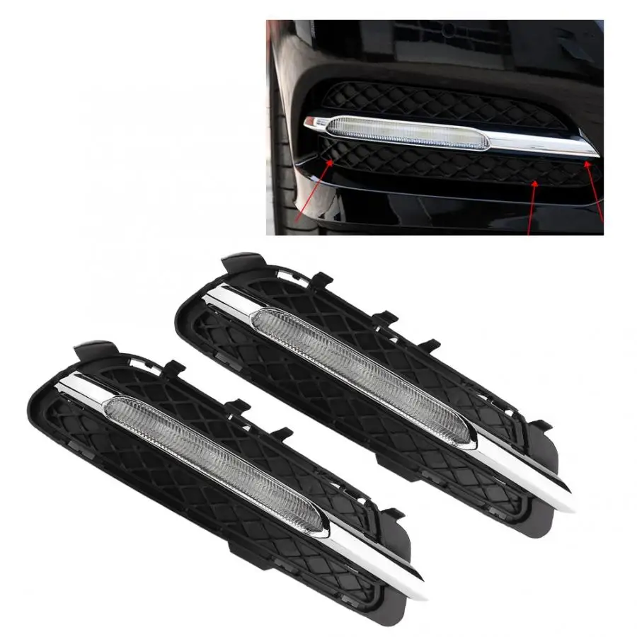 1 Pair Car LED Daytime Running Lights DRL Fog Light Fit for Mercedes-Benz W212 E250 E300 E350 2009-2013 2128851574 2128851674