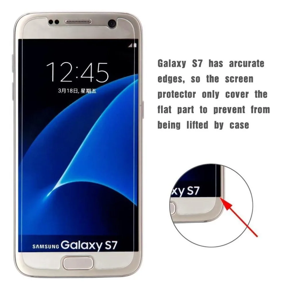 9 h твердость полный экран из закаленного стекла протектор экрана для samsung galaxy s7