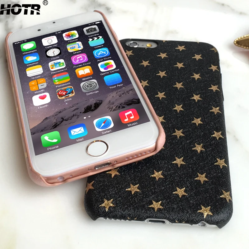 Hotr мягкий кожаный чехол для iphone 8 plus 7 6 6s со звездами iPhone задняя крышка сумки |