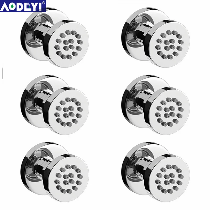 aodeyi bathroom solid brass square chrome plated body shower spray jets shower head sprayer set saving water massage body jet free global shipping