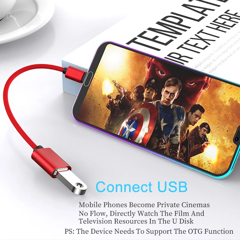 Type C USB OTG кабель адаптер для Xiaomi Redmi Note 7 разъем Samsung S10 Huawei Tablet 2 0 Adaptador|Переходники и