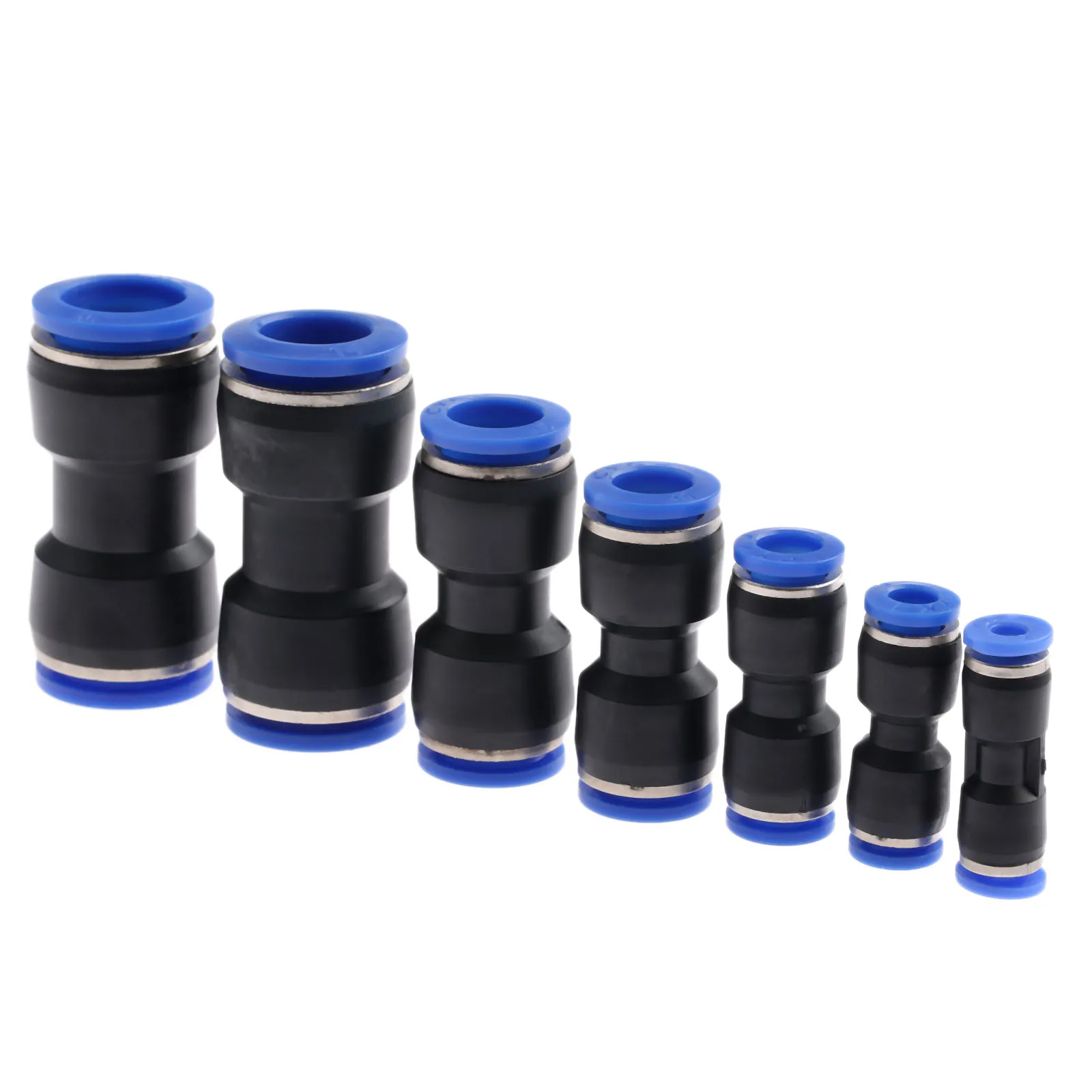 

5Pc Plastic Pneumatic Straight Union Connectors Push In Pneumatic Fittings for Air Water Tube Air Pipe Joint 4/6/8/10/12/14/16mm