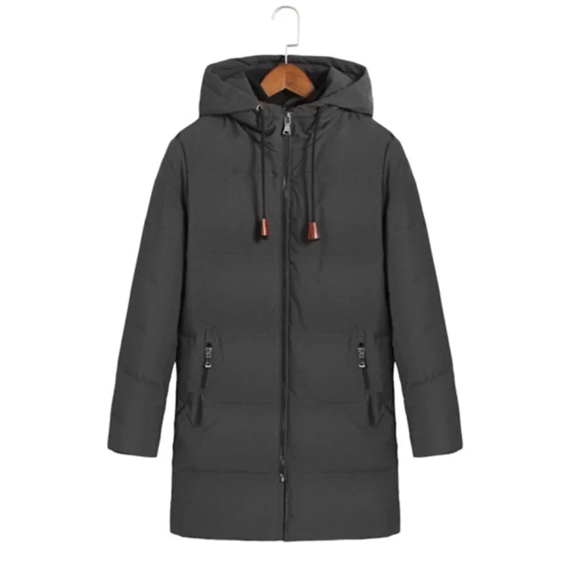 10XL 8XL белая длинная куртка на утином пуху Мужская плотная теплая университетская