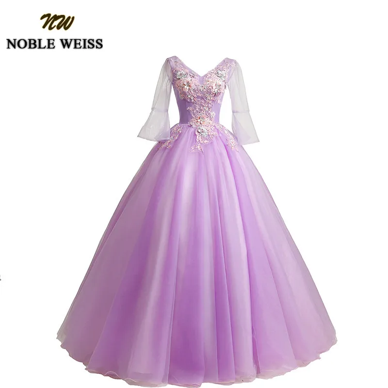 Благородный WEISS фиолетовое бальное платье Quinceanera платья 2019 новый элегантный v