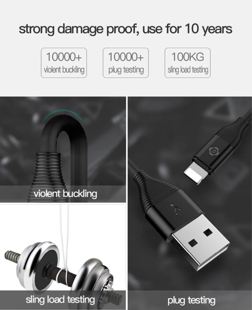 USB кабель для iPhone Xs Max XR X Кабель быстрой зарядки и передачи данных 8 7 6 6s Plus адаптер