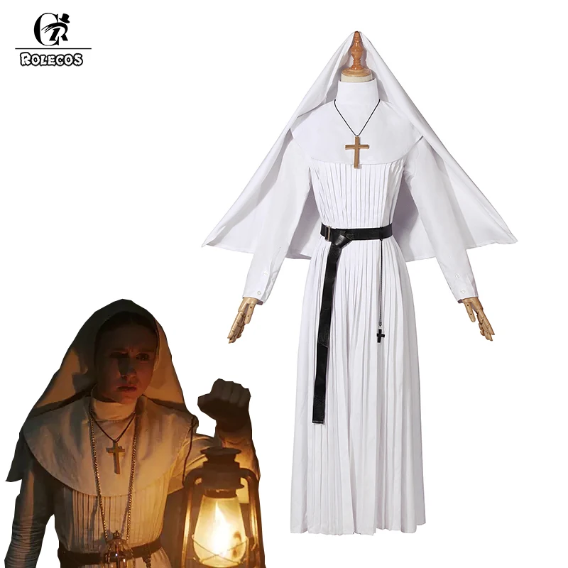 Женский костюм для косплея ROLECOS из фильма ужаса аниме Demon Nun белый | Тематическая