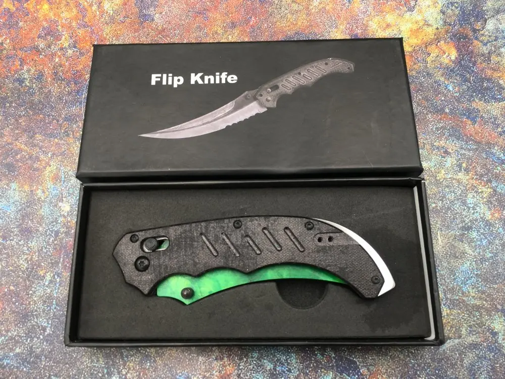 Gamma Doppler Flip knife G10 handle huntsman bowie m9 CS GO Karambit Sharp Game Tactical Knives Camping Fighting Hunting outdoor |