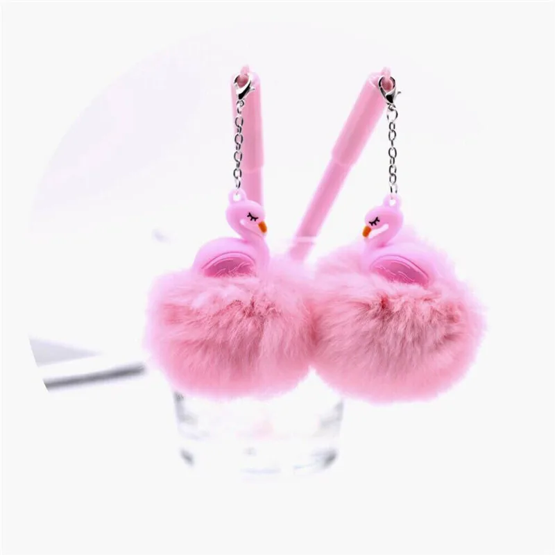Flamingo3pcs 3 шт, 0,5 мм, теплые шариковые ручки с единорогом, фламинго, черные чернила, подарки на день рождения для детей, детские вечерние сувениры с единорогом, фламинго, Q - Цвет: Flamingo3pcs