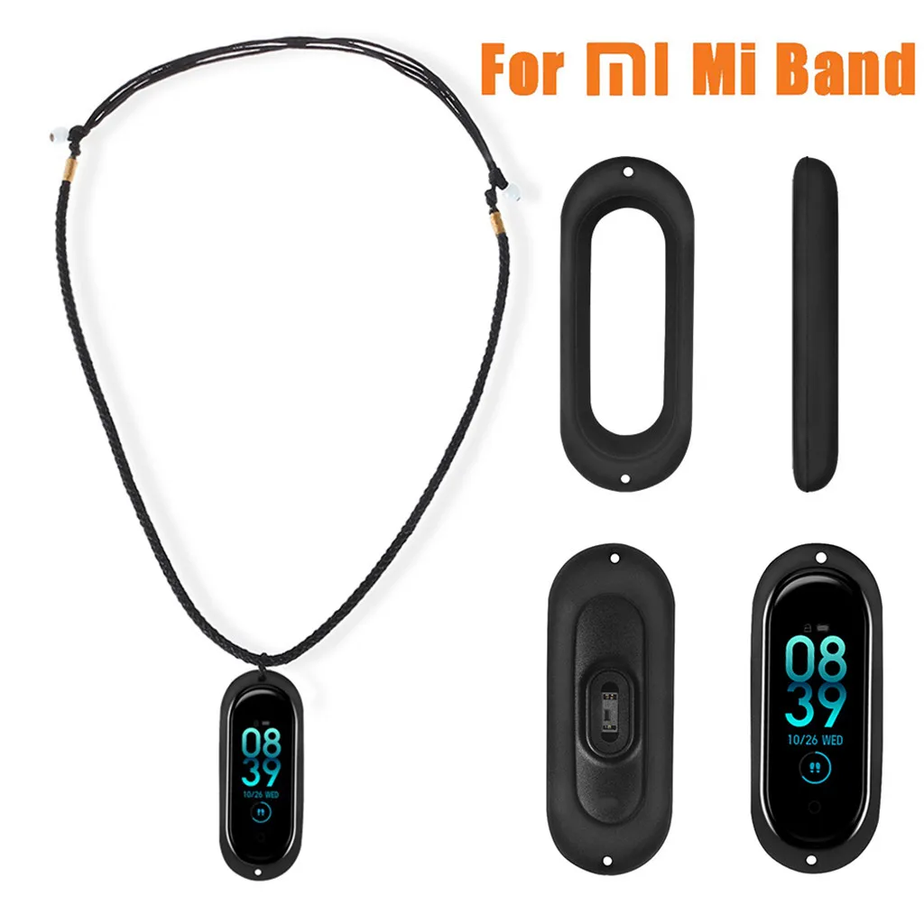 Модное вязаное модное ожерелье с резиновым подвесным держателем для Xiaomi Mi Band 4