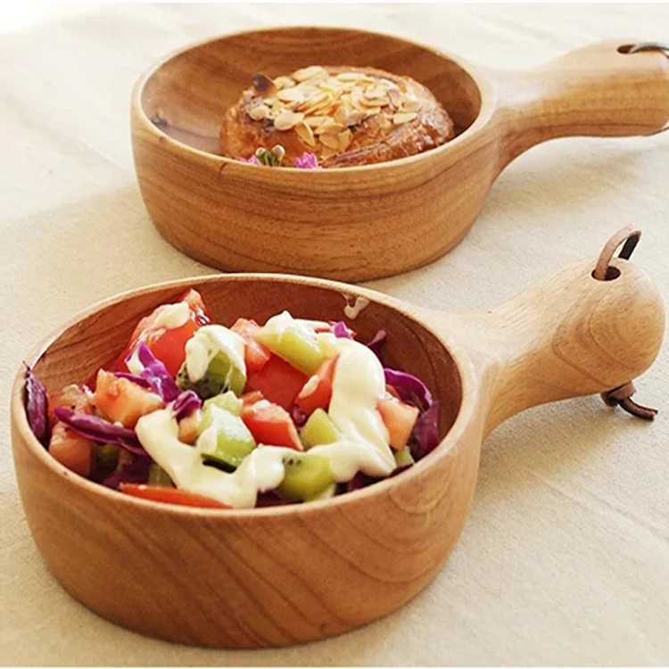 Экологическая креативная бревенчатая посуда с ручкой Высококачественная