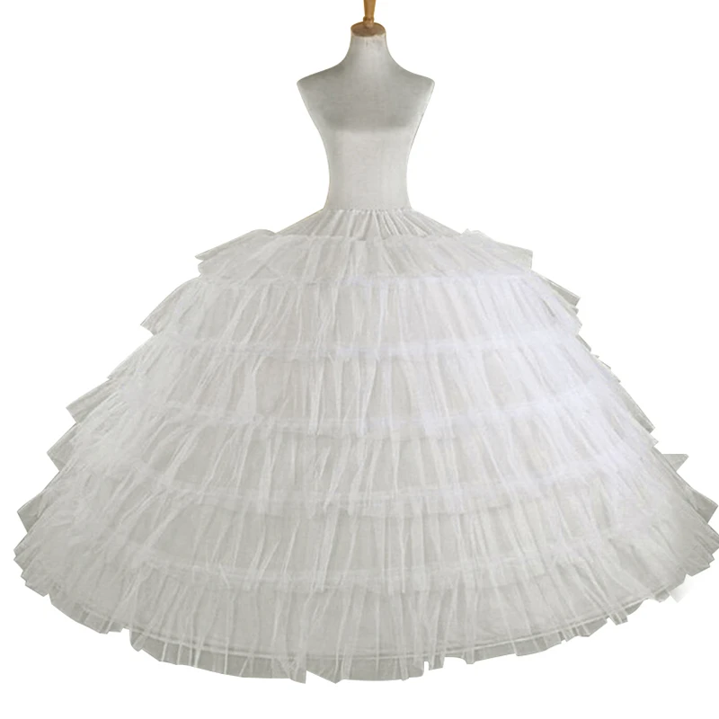 Yanstar Wedding Petticoat Underskirt six Hoops Ball Gown White Crinoline Slip For Bridal Dress45WBC7 | Свадьбы и торжества