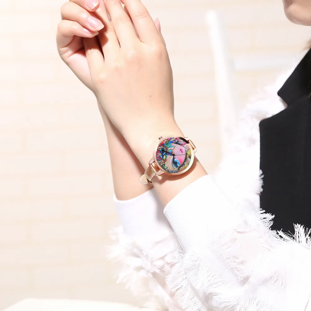 Лидер продаж роскошные брендовые милые женские часы с браслетом кожаные модные