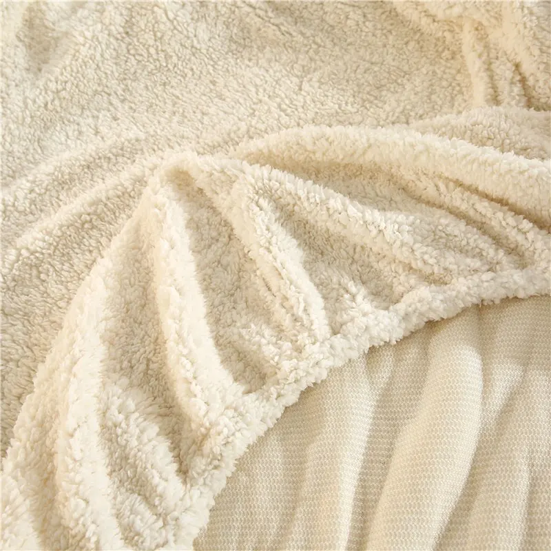 Thick Lamb Fleece Bed Fitted Sheet Flannel for winter Single product soft warm Twin Queen Full King size | Дом и сад