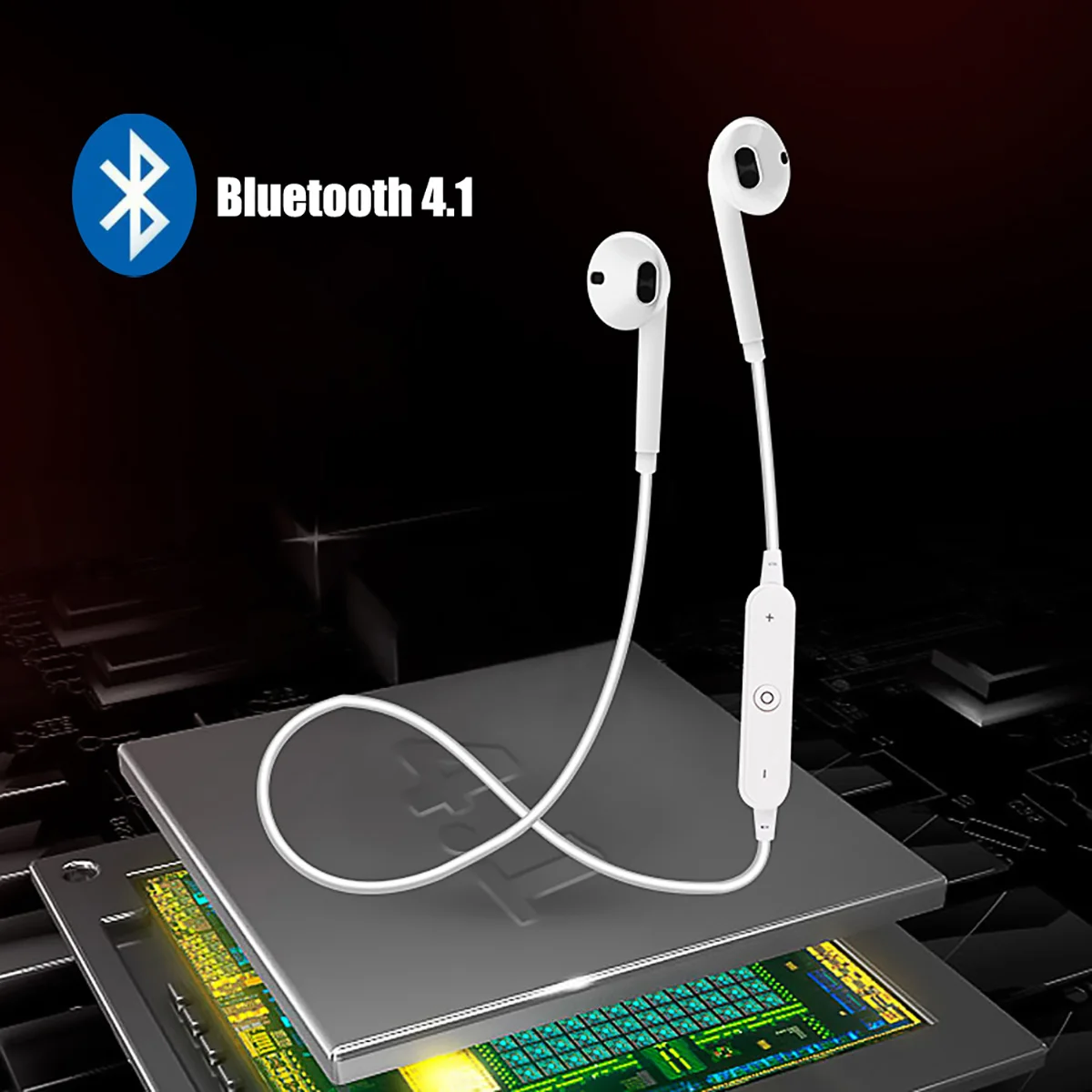 Беспроводные bluetooth наушники с шумоподавлением гарнитура шейным ремешком