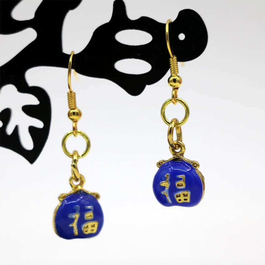 Новая мода антикварная сумка золотой цвет перегородчатая эмалированные серьги