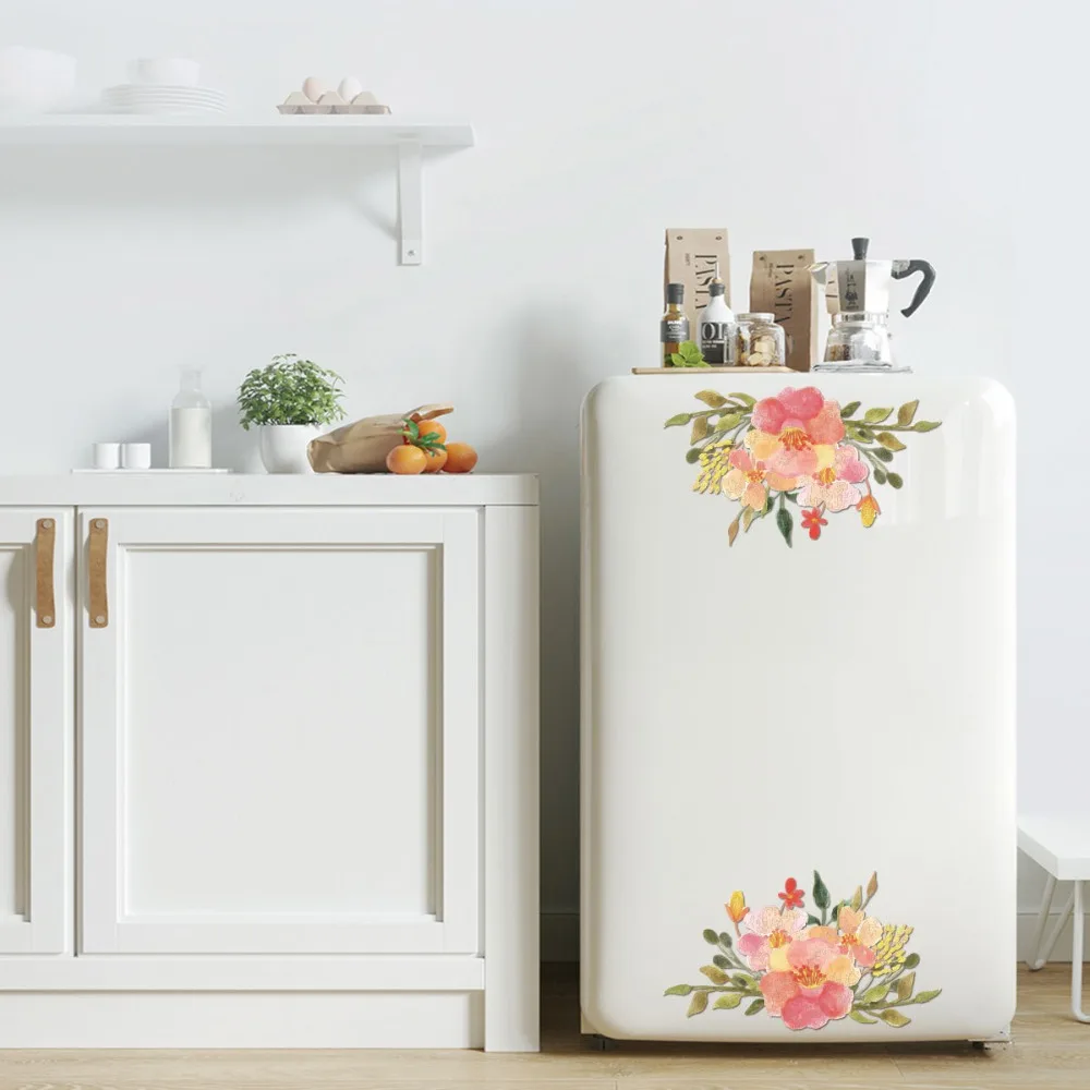 Красочные цветы 3D наклейки на стену пионы холодильник шкаф туалет ванная комната
