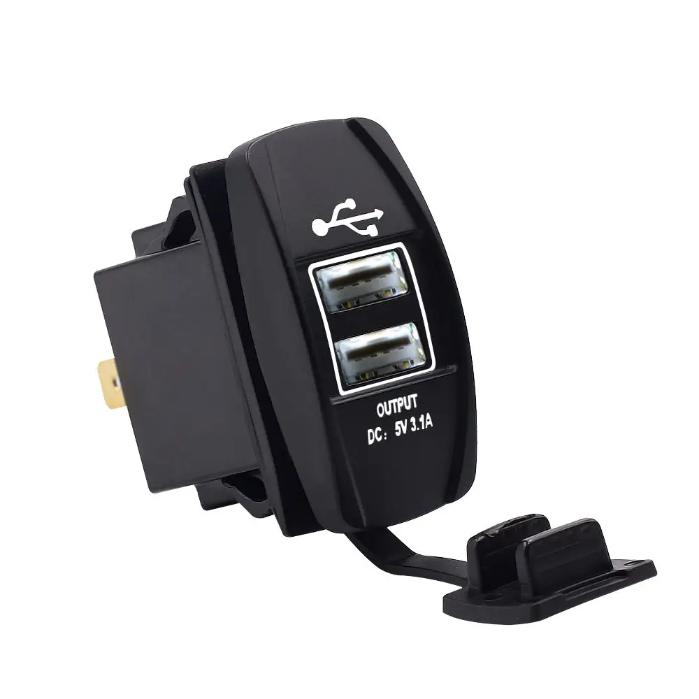 WUPP Dual USB Автомобильное зарядное устройство адаптер питания 3.1A 5V розетка DC 12V 24V для