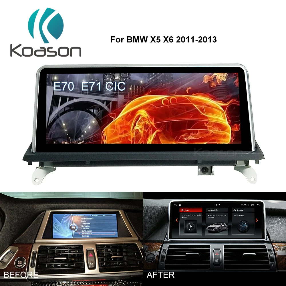 

Автомобильный медиаплеер Koason, стерео-проигрыватель на Android 13, с экраном 10,25 HD, GPS-Навигатором, для X5 X6 E70 E71